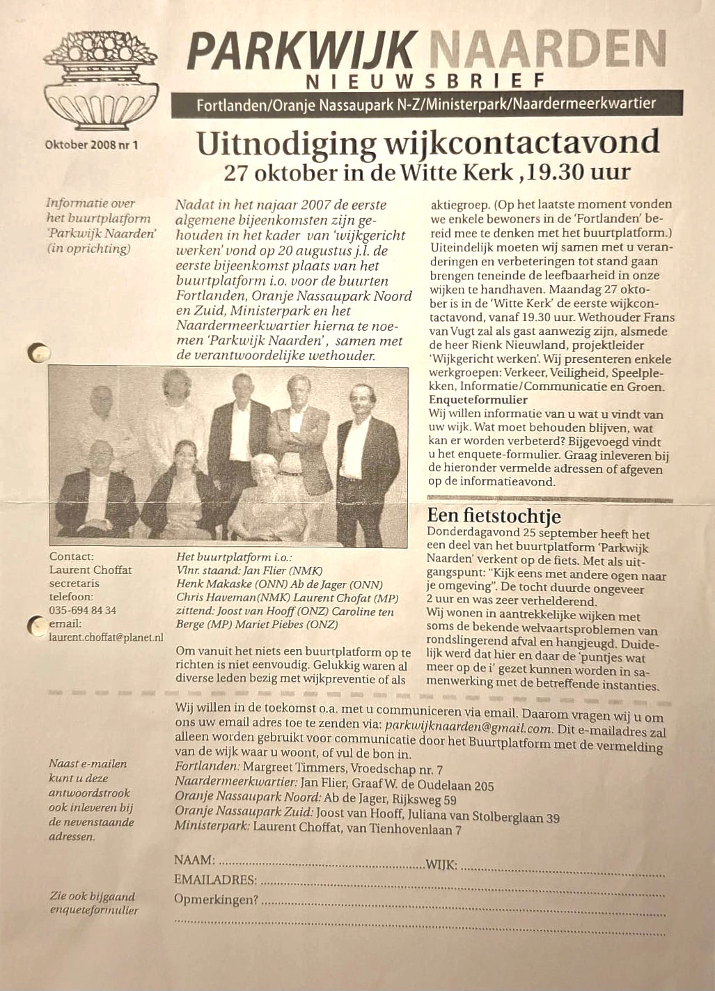 Het oprichtingsbestuur in 2008